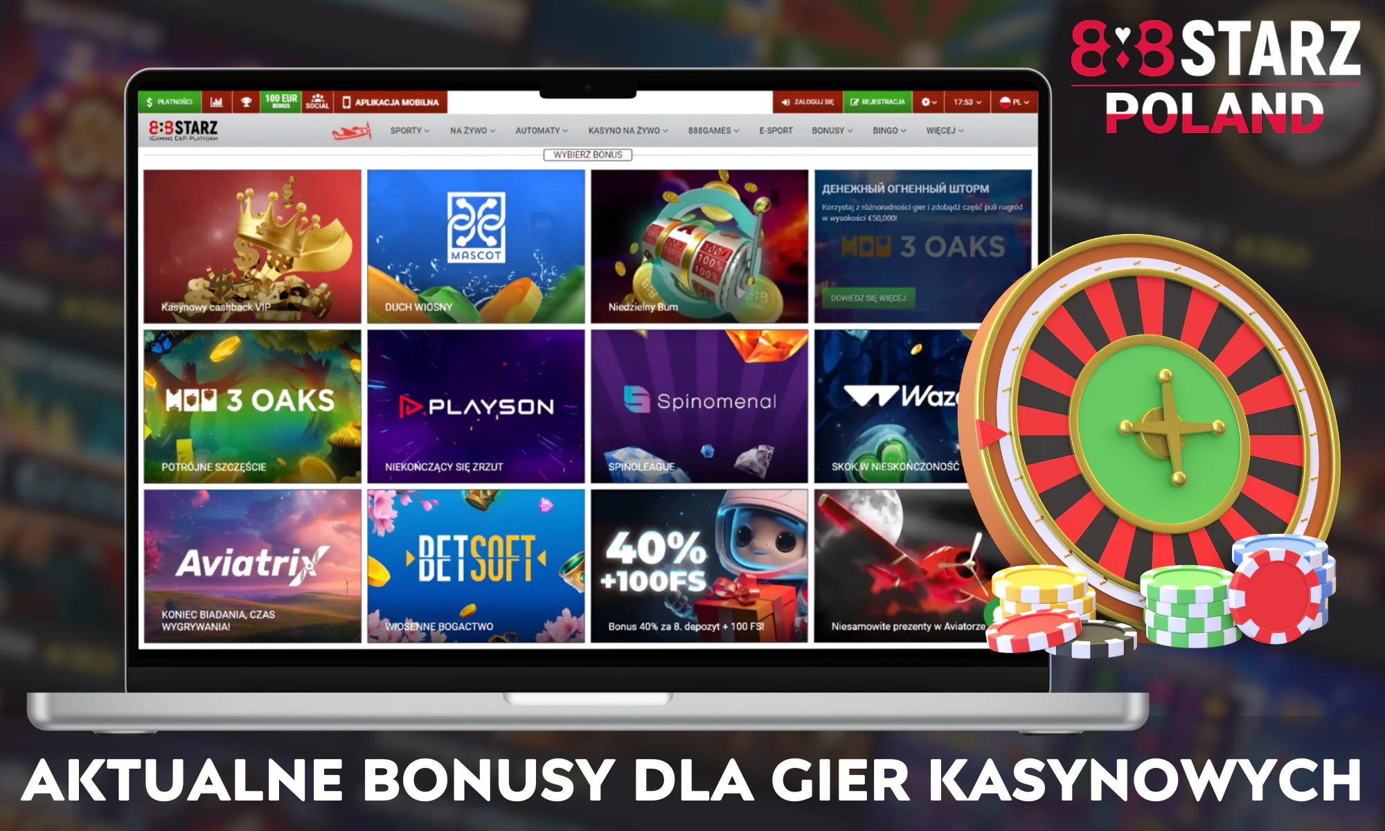 888Starz oferuje dużą liczbę różnych bonusów i promocji